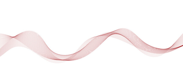 Vector abstract red background with dynamic red waves, lines and particles.	
