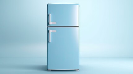 modern fridge isolated on light background - obrazy, fototapety, plakaty