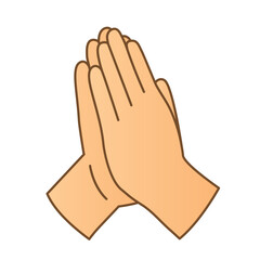 hands in praying position icon; it's perfect for religious-themed websites, spiritual blogs, or worship materials -vector illustration - 785661383