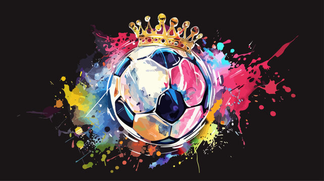 Fussball Bunt Krone Ball Illustration Hintergrund Meisterschaft Plakativ Europameisterschaft