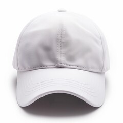 Plain white baseball cap isolated on white