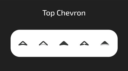 Top Chevron icons in 5 different styles as vector	