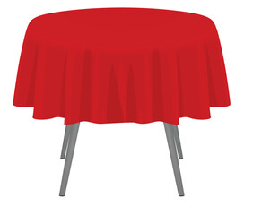 Red  circle tablecloth. vector illustration
