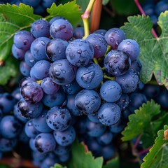 Fototapeta premium Fresh Grapes Glistening With Water Droplets