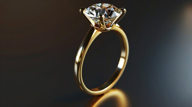 Elegant Gold Ring With Diamond