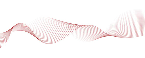Vector abstract red background with dynamic red waves, lines and particles.	
