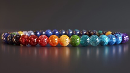 Colorful Gemstone Beads Bracelet on Dark Background