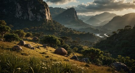 An ultra detailed, realistic, digital art, featuring Brazilian nature. happy An_ultra_detailed_realistic_digital_art_featuring_Braz