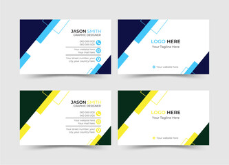 Fototapeta premium Modern business card design. Creative and clean business card template. Professional business card template, visiting card. Designed for business and corporate concept. Vector illustration design.