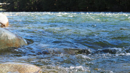 water flowing over rocks