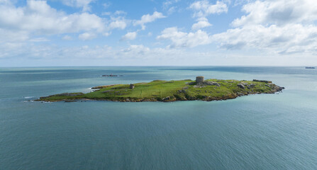Dalkey Island and Martello tower, off the east coast of county dublin, Ireland
