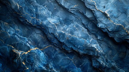 A close up of blue and gold marble texture resembling a geological phenomenon