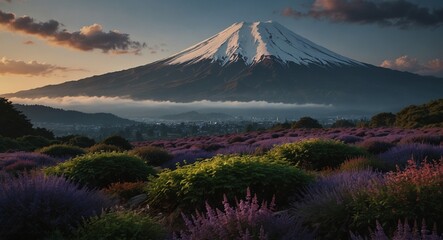 An ultra detailed, realistic, digital art, featuring Mt. Fuji: Showcase Japan's iconic landmark,...