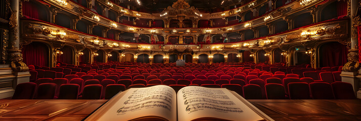 The Grandeur of Opera: A Captivating Image of a Vintage Opera House and Its Artistic Ambiance - obrazy, fototapety, plakaty