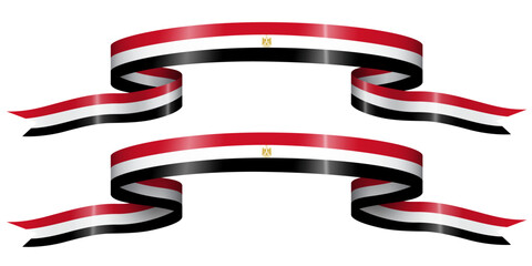 set of flag ribbon with colors of Egypt for independence day celebration decoration