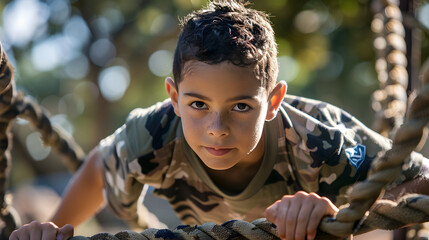 A fitness challenge inspired by military training where kids participate in obstacle courses designed to promote physical health and resilience.