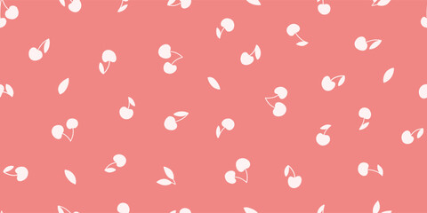 Monochromatic Cherry Motif Seamless Vector Pattern for Elegant Textiles