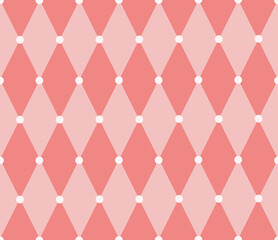 Vibrant Pink Geometric Rhombs argyle Seamless Vector Pattern for Chic Interiors