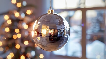 Obraz premium Funky disco ball with a modern upgrade AI generated illustration