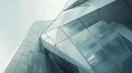 Futuristic building with geometric shapes   AI generated illustration