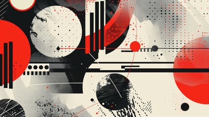 Graphic elements combining to create a visually striking composition   AI generated illustration
