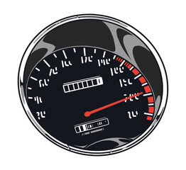 Car speedometer colorful vintage logotype