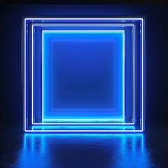 A glowing blue square frame with smoke around it.

