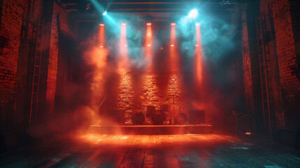 Stage Truss with Sharp Corner,
Stage style wood and iron background - obrazy, fototapety, plakaty