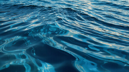 blue water surface with ripples wave pure natural - obrazy, fototapety, plakaty