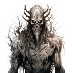 Illustration of a Draugr on a White Background