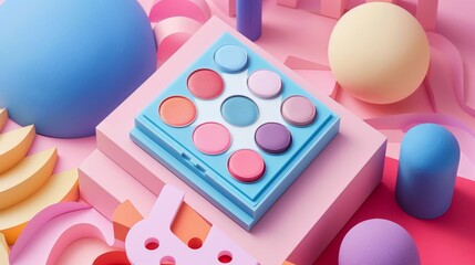 Playful makeup palette designs  AI generated illustration