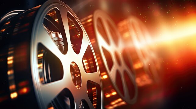 Old cinema film reels