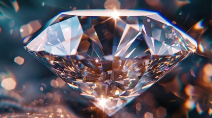 Sparkly diamond with shimmering facets   AI generated illustration - obrazy, fototapety, plakaty