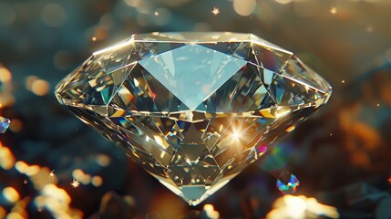 Sparkly diamond with shimmering facets  AI generated illustration