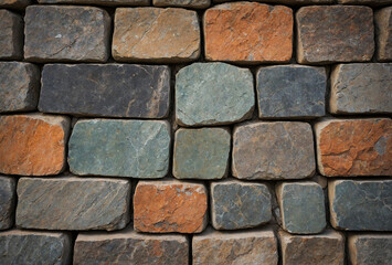 colorful brick wall blocks background stone texture