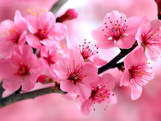 Intense Beauty: Close-Up of Peach Blossom in High Definition