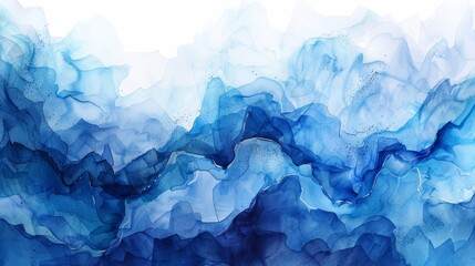 Abstract Blue Watercolor Artwork Generative AI