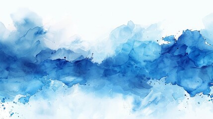 Abstract Blue Watercolor Artistic Composition Generative AI