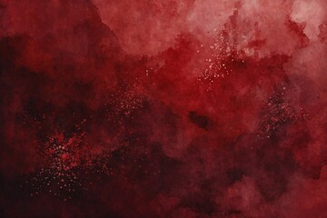 Watercolor red background with strong paint texture - obrazy, fototapety, plakaty