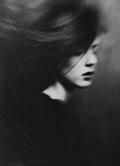 black and white portrait of a woman