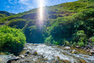 serene river flow among majestic mountain landscapes. Experience the awe-inspiring beauty of nature...