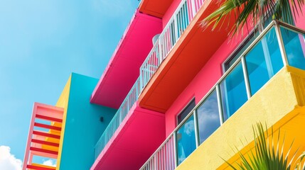 Memphis style architecture with vibrant colors   AI generated illustration
