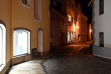 Altstadt in Fuessen, nachts