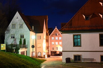 Altstadt in Fuessen, nachts