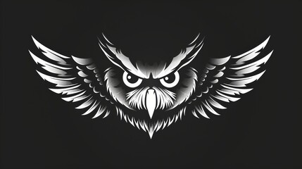 Minimalist Line Art Owl Silhouette Logo Design Generative AI