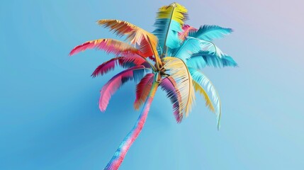 Vibrant palm tree with a modern 3d design   AI generated illustration