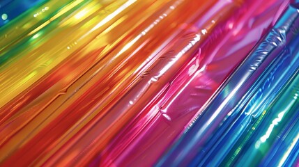 Vibrant rainbow with a shiny plastic sheen   AI generated illustration - obrazy, fototapety, plakaty