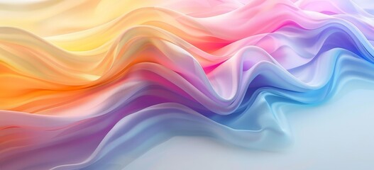 Obraz premium Minimalist Abstract Rainbow Wave Design Generative AI