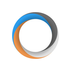 Colorful bright swirl ring frame isolated on white background.