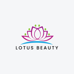 lotus flower logo design vector